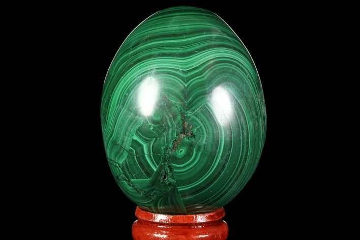 Stunning Polished Malachite Egg - Congo #89651